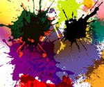 splashed designs in colored vector